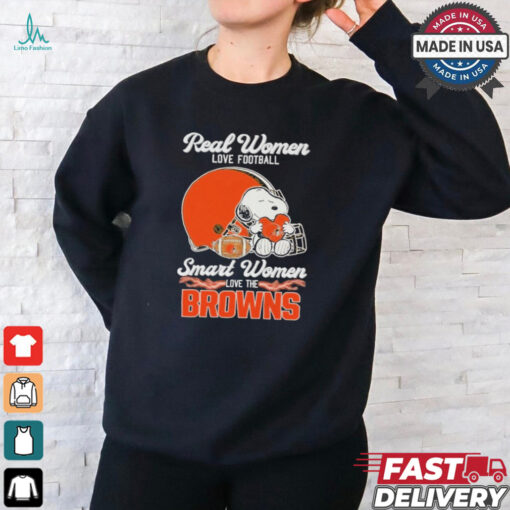 Real Women Love Football Smart Women Love The Cleveland Browns T Shirt