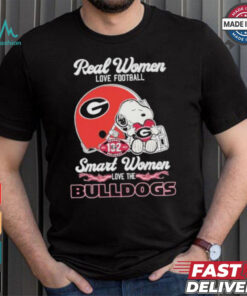 Real Women Love Football Smart Women Love The Georgia Bulldogs X Snoopy Shirt