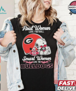 Real Women Love Football Smart Women Love The Georgia Bulldogs X Snoopy Shirt