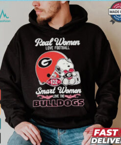 Real Women Love Football Smart Women Love The Georgia Bulldogs X Snoopy Shirt