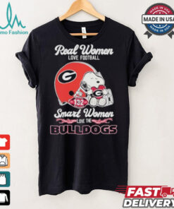 Real Women Love Football Smart Women Love The Georgia Bulldogs X Snoopy Shirt