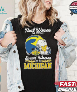 Real Women Love Football Smart Women Love The Michigan Wolverines X Snoopy Shirt