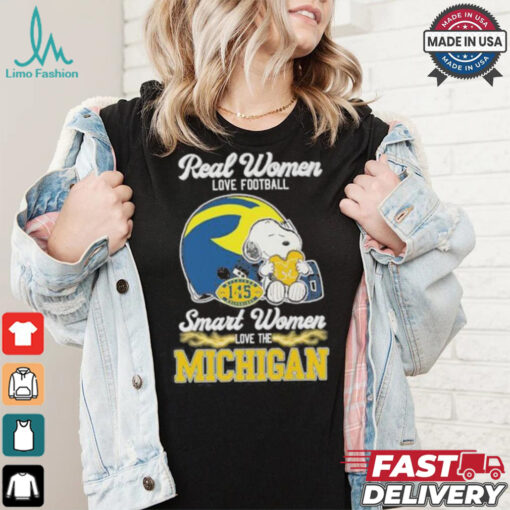 Real Women Love Football Smart Women Love The Michigan Wolverines X Snoopy Shirt