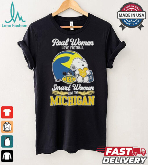 Real Women Love Football Smart Women Love The Michigan Wolverines X Snoopy Shirt