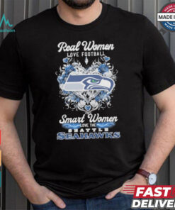 Real Women Love Football Smart Women Love The Seattle Seahawks X Heart Flower Shirt