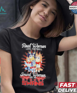 Real Women Love Football Smart Women Love The Sydney Swans X Bluey Characters Shirt