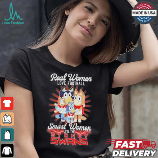 Real Women Love Football Smart Women Love The Sydney Swans X Bluey Characters Shirt