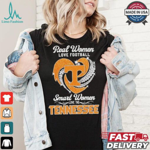 Real Women Love Football Smart Women Love The Tennessee Volunteers Football Diamonds Shirt