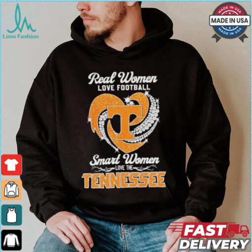 Real Women Love Football Smart Women Love The Tennessee Volunteers Football Diamonds Shirt