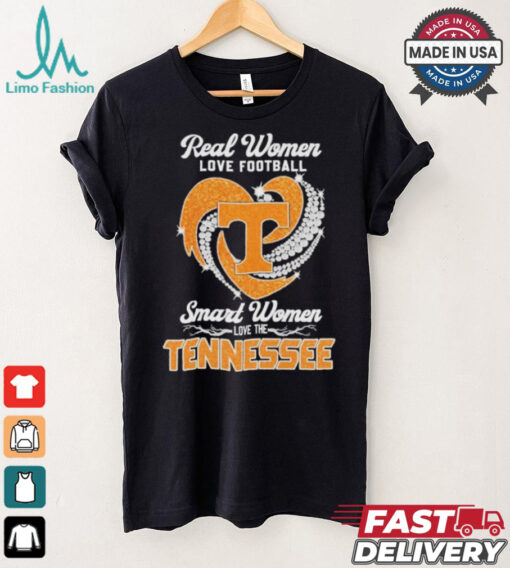 Real Women Love Football Smart Women Love The Tennessee Volunteers Football Diamonds Shirt