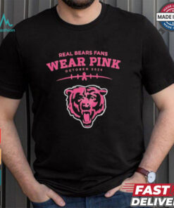 Real bears fans wear pink October 2024 Chicago Bears shirt