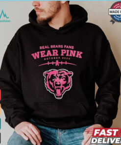 Real bears fans wear pink October 2024 Chicago Bears shirt