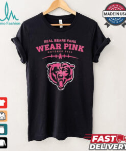 Real bears fans wear pink October 2024 Chicago Bears shirt