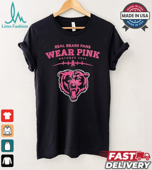 Real bears fans wear pink October 2024 Chicago Bears shirt