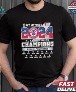 Red October 2024 NL East Division Champions Philadelphia Phillies Shirt