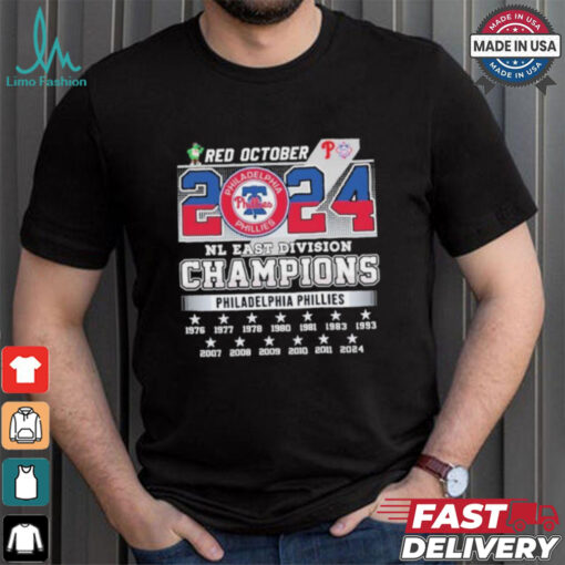 Red October 2024 NL East Division Champions Philadelphia Phillies Shirt