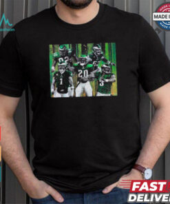 Reggie White, Jason Kelce, Jalen Hurts, Brian Dawkins, and Donovan McNabb Fly Eagles Fly Shirt