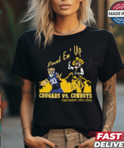 Round Em’ Up Wyoming Cowboys 2024 BYU Cougars Stripe Out SS Sep 14 2024 t shirt