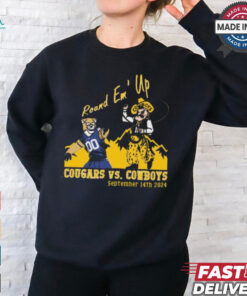 Round Em’ Up Wyoming Cowboys 2024 BYU Cougars Stripe Out SS Sep 14 2024 t shirt