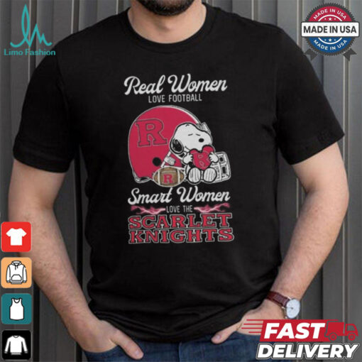Rutgers Scarlet Knights x Snoopy Real Women Love Football Smart Women Helmet 2024 Shirt