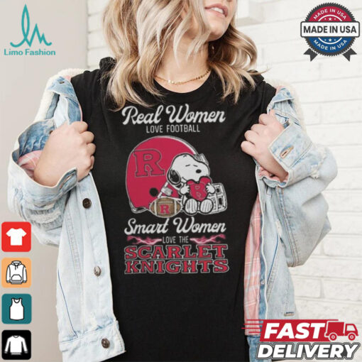 Rutgers Scarlet Knights x Snoopy Real Women Love Football Smart Women Helmet 2024 Shirt
