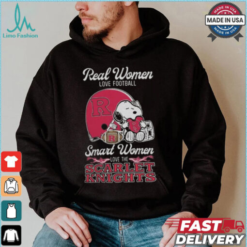 Rutgers Scarlet Knights x Snoopy Real Women Love Football Smart Women Helmet 2024 Shirt
