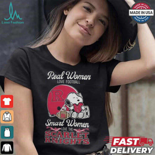 Rutgers Scarlet Knights x Snoopy Real Women Love Football Smart Women Helmet 2024 Shirt