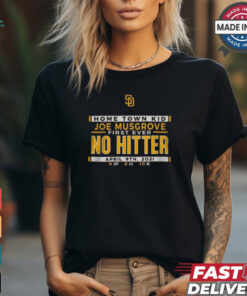 San Diego Padres MLB Home Town Kid Joe Musgrove First Ever no Hitter April 9th 2021 t shirt