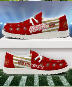 San Francisco 49ers 2024 Version Personalized Hey Dude Shoes