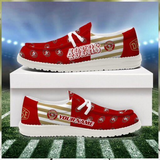 San Francisco 49ers 2024 Version Personalized Hey Dude Shoes