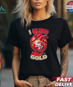San Francisco 49ers I bleed red and gold heart shirt