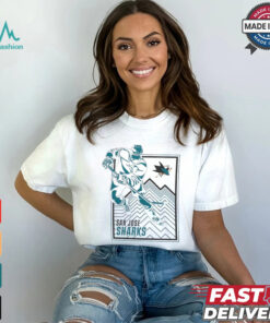 San Jose Sharks Starter White Player Grid T Shirt