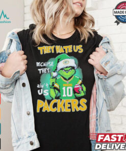Santa Grinch they hate us because they ain’t us Green Bay Packer christmas 2024 shirt Santa Grinch they hate us because they ain’t us Green Bay Packer christmas 2024 shirt