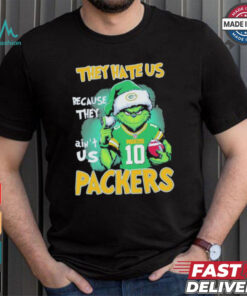 Santa Grinch they hate us because they ain’t us Green Bay Packer christmas 2024 shirt