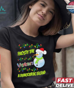 Santa snowman frosty the voter a democratic legend Merry Christmas election shirt