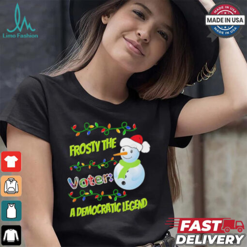 Santa snowman frosty the voter a democratic legend Merry Christmas election shirt
