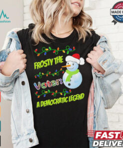 Santa snowman frosty the voter a democratic legend Merry Christmas election shirt