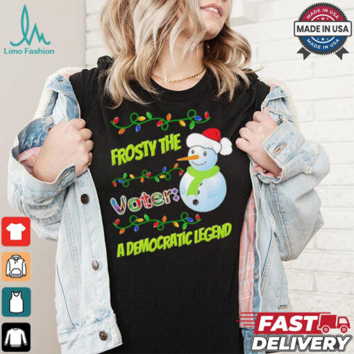 Santa snowman frosty the voter a democratic legend Merry Christmas election shirt