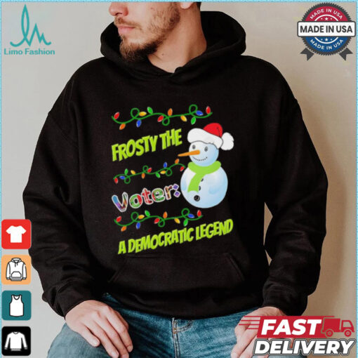 Santa snowman frosty the voter a democratic legend Merry Christmas election shirt