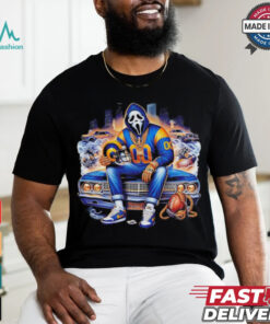 Scream Mask Face X Los Angeles Rams Halloween shirt