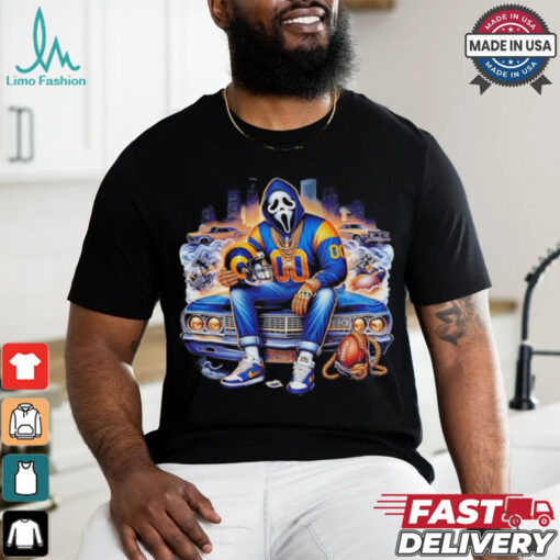 Scream Mask Face X Los Angeles Rams Halloween shirt