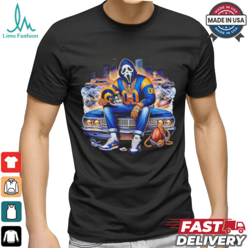 Scream Mask Face X Los Angeles Rams Halloween shirt