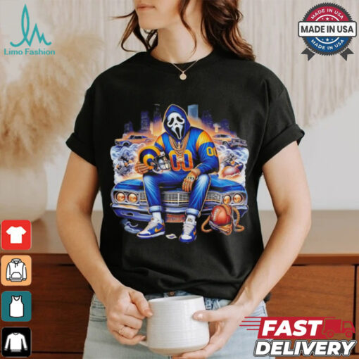 Scream Mask Face X Los Angeles Rams Halloween shirt