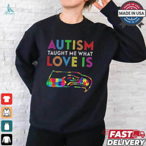 Seattle Seahawks NFL 2024 Autism Taught Me What Love Is t shirt