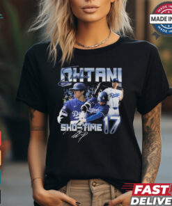 Sho Time 17 Shohei Ohtani Los Angeles Dodgers Signature Graphic t shirt