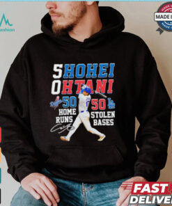 Shohei Ohtani 50 home runs 50 stolen bases signature shirt