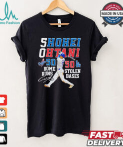 Shohei Ohtani 50 home runs 50 stolen bases signature shirt