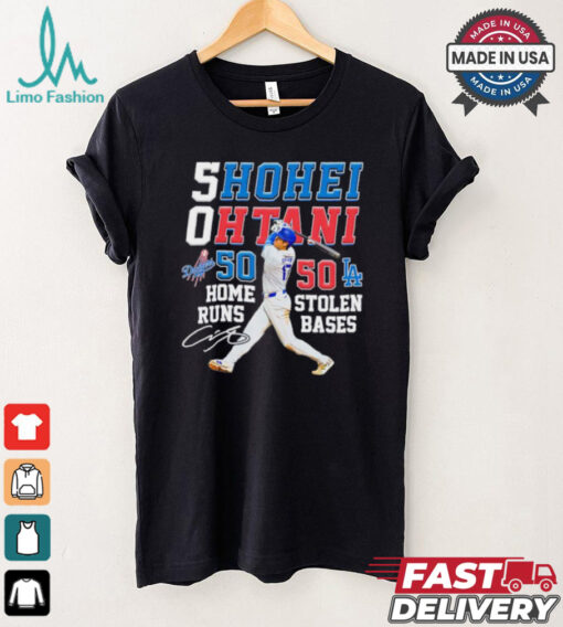 Shohei Ohtani 50 home runs 50 stolen bases signature shirt