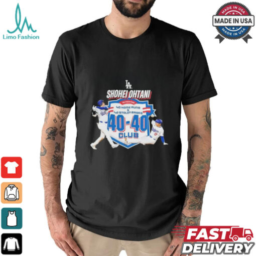 Shohei Ohtani Los Angeles Dodgers 40 and 40 Club 2024 Regular Season T Shirt