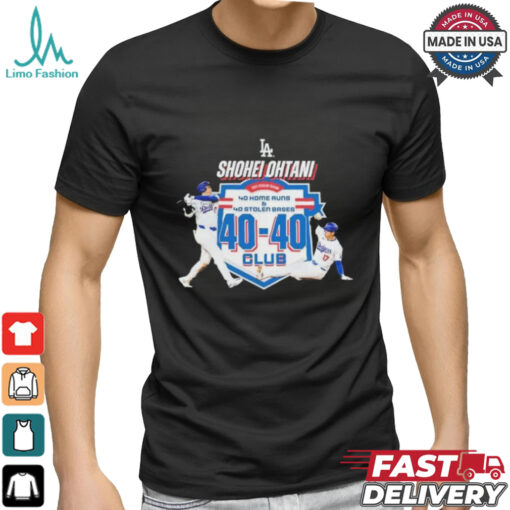 Shohei Ohtani Los Angeles Dodgers 40 and 40 Club 2024 Regular Season T Shirt